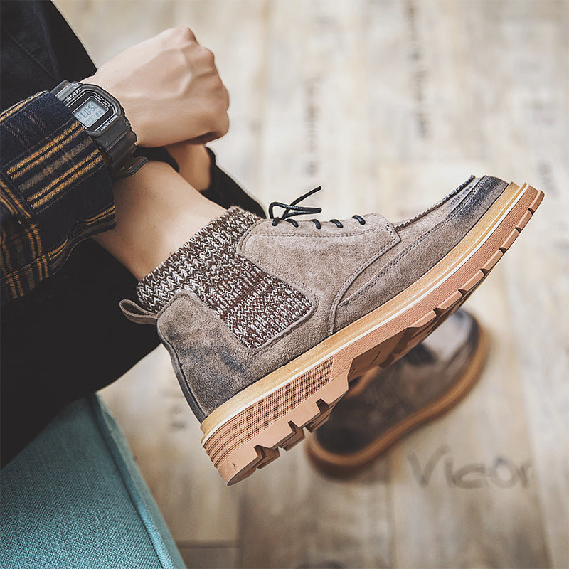 Heren Echt Leren Martin Boots Britse Stijl