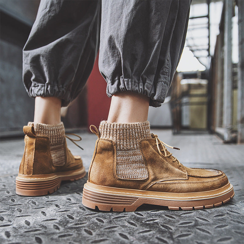 Heren Echt Leren Martin Boots Britse Stijl