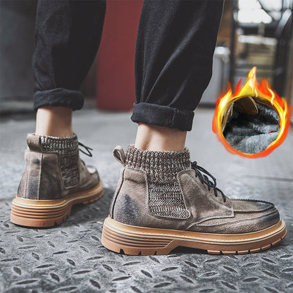 Heren Echt Leren Martin Boots Britse Stijl