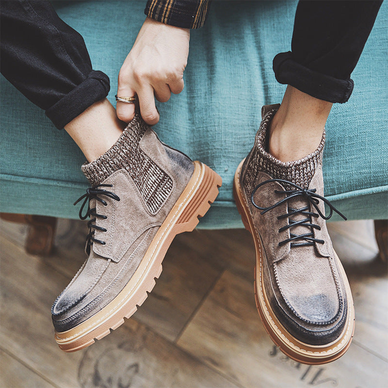 Heren Echt Leren Martin Boots Britse Stijl