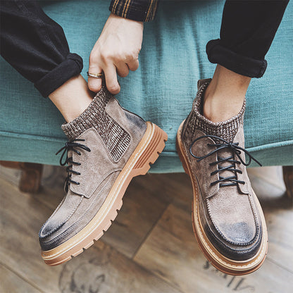 Heren Echt Leren Martin Boots Britse Stijl