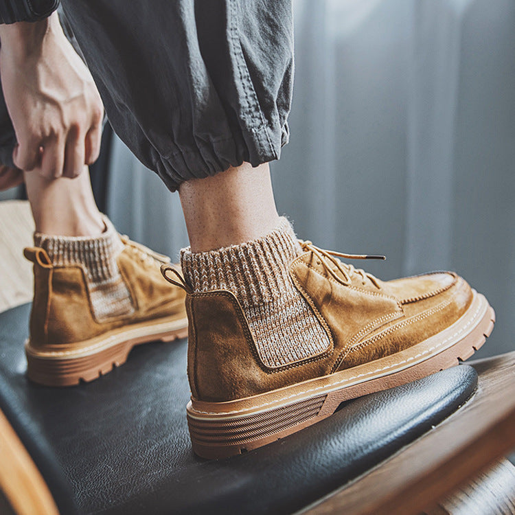 Heren Echt Leren Martin Boots Britse Stijl