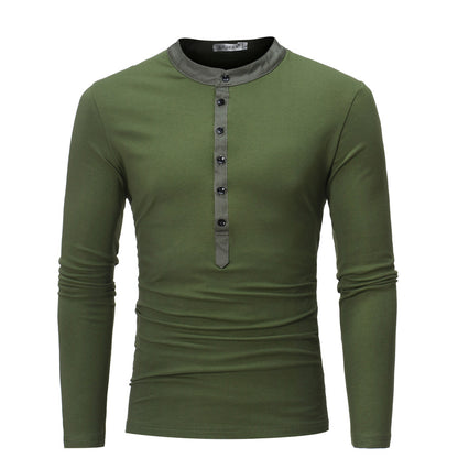 Heren casual T-shirt met knopen