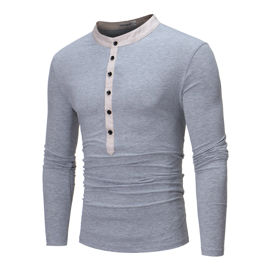 Heren casual T-shirt met knopen