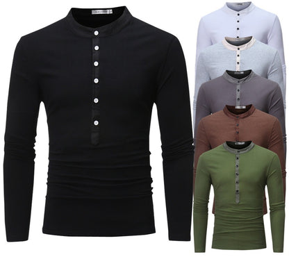 Heren casual T-shirt met knopen
