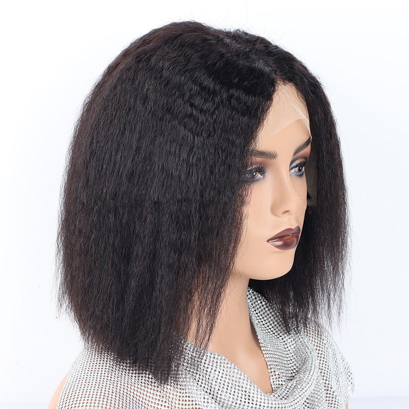 Kinky Straight Front Lace Human Hair wig