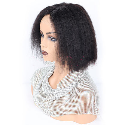 Kinky Straight Front Lace Human Hair wig