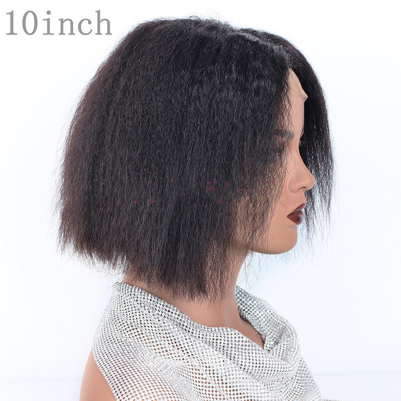 Kinky Straight Front Lace Human Hair wig