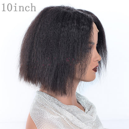 Kinky Straight Front Lace Human Hair wig