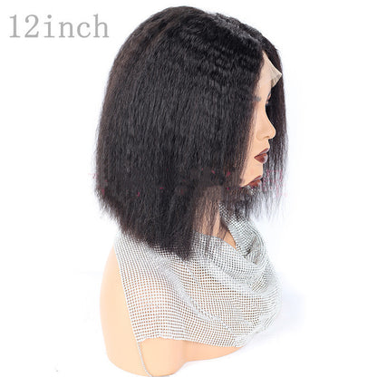 Kinky Straight Front Lace Human Hair wig