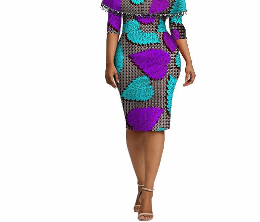 Afrikaanse etnische karakteristieke batik bedrukte katoenen jurk