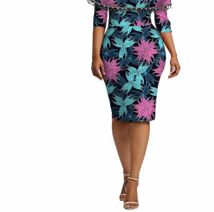 Afrikaanse etnische karakteristieke batik bedrukte katoenen jurk