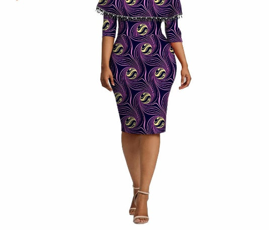 Afrikaanse etnische karakteristieke batik bedrukte katoenen jurk