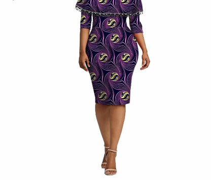 Afrikaanse etnische karakteristieke batik bedrukte katoenen jurk