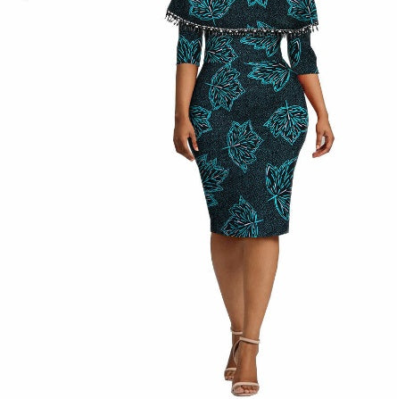 Afrikaanse etnische karakteristieke batik bedrukte katoenen jurk