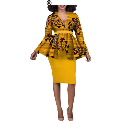 Afrikaanse etnische katoenen batik tweedelige set