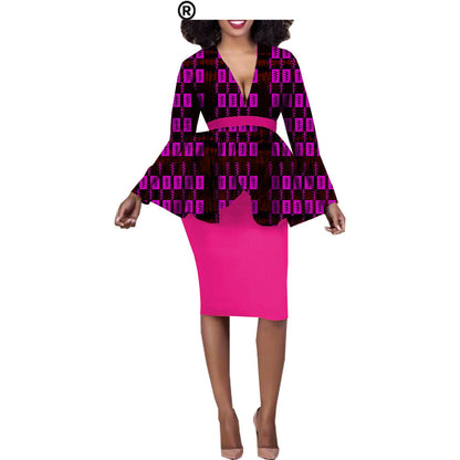 Afrikaanse etnische katoenen batik tweedelige set