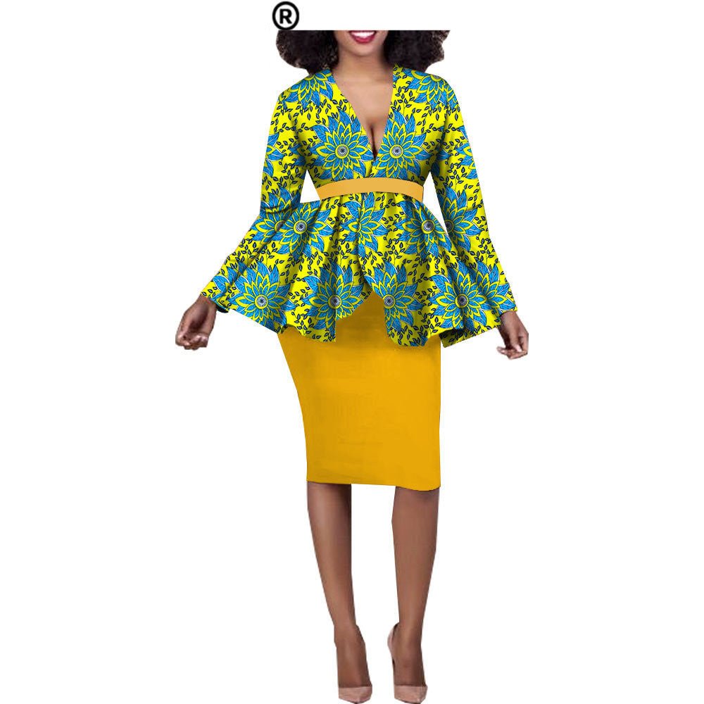 Afrikaanse etnische katoenen batik tweedelige set