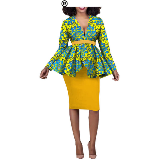 Afrikaanse etnische katoenen batik tweedelige set