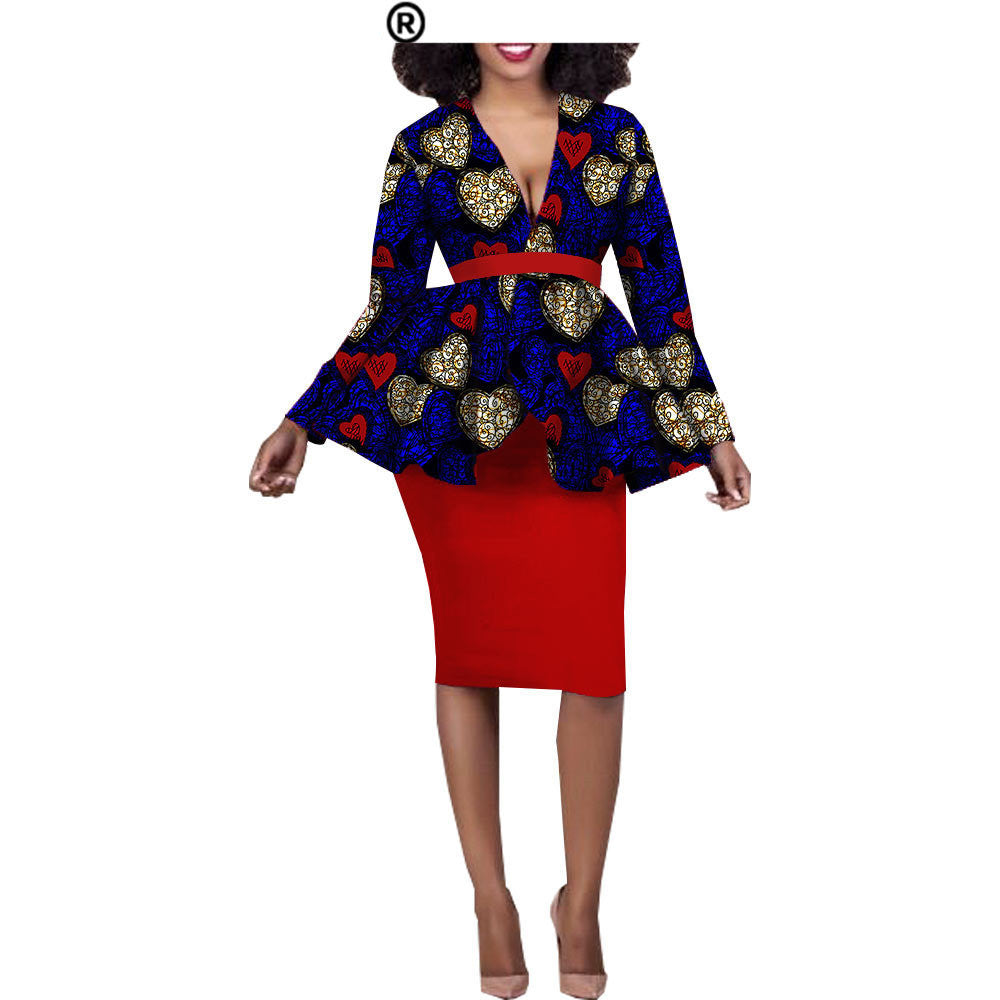 Afrikaanse etnische katoenen batik tweedelige set