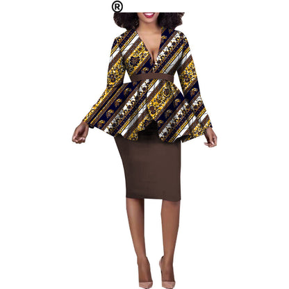 Afrikaanse etnische katoenen batik tweedelige set