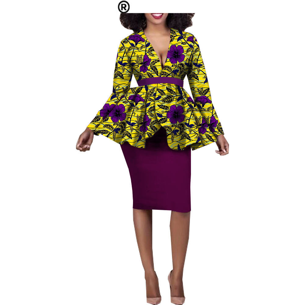 Afrikaanse etnische katoenen batik tweedelige set