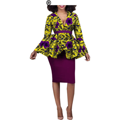 Afrikaanse etnische katoenen batik tweedelige set