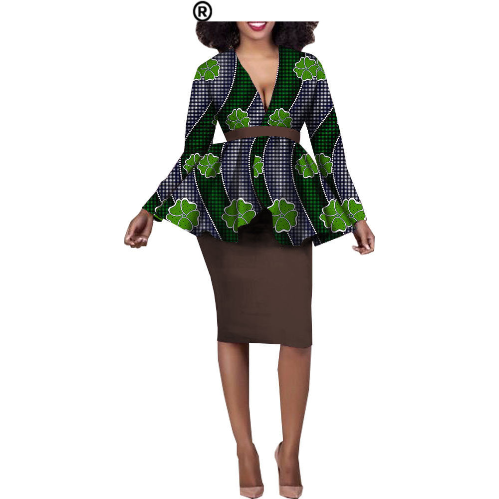 Afrikaanse etnische katoenen batik tweedelige set