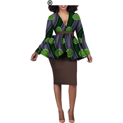 Afrikaanse etnische katoenen batik tweedelige set