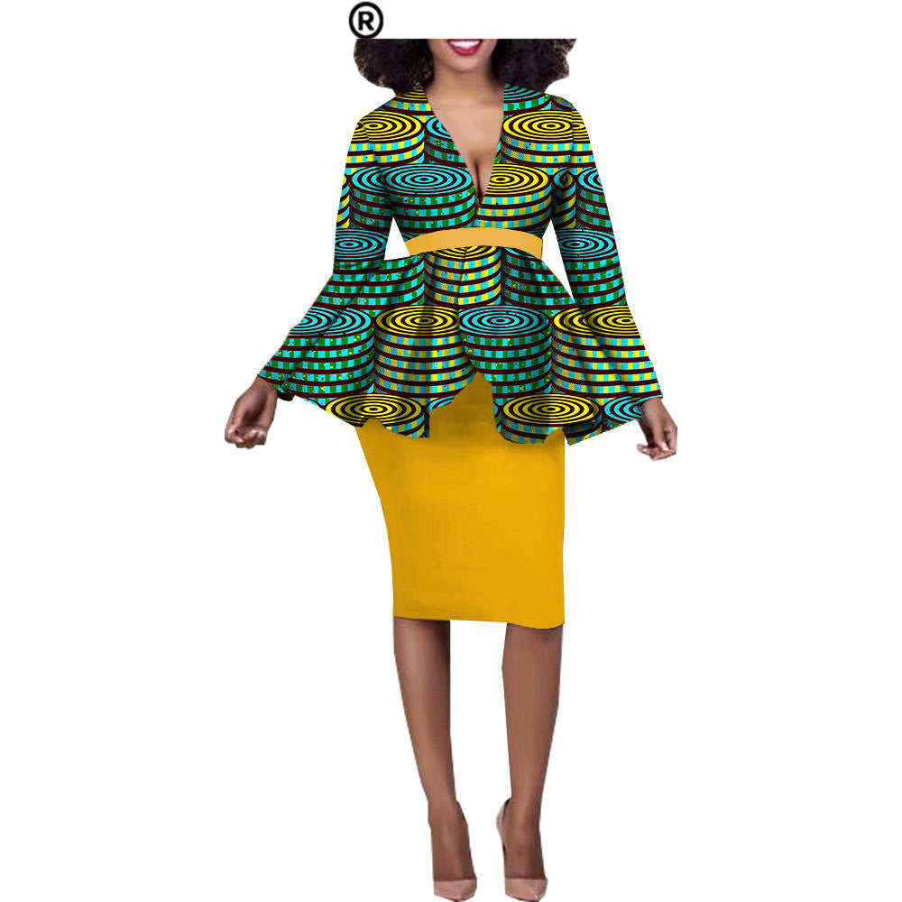 Afrikaanse etnische katoenen batik tweedelige set