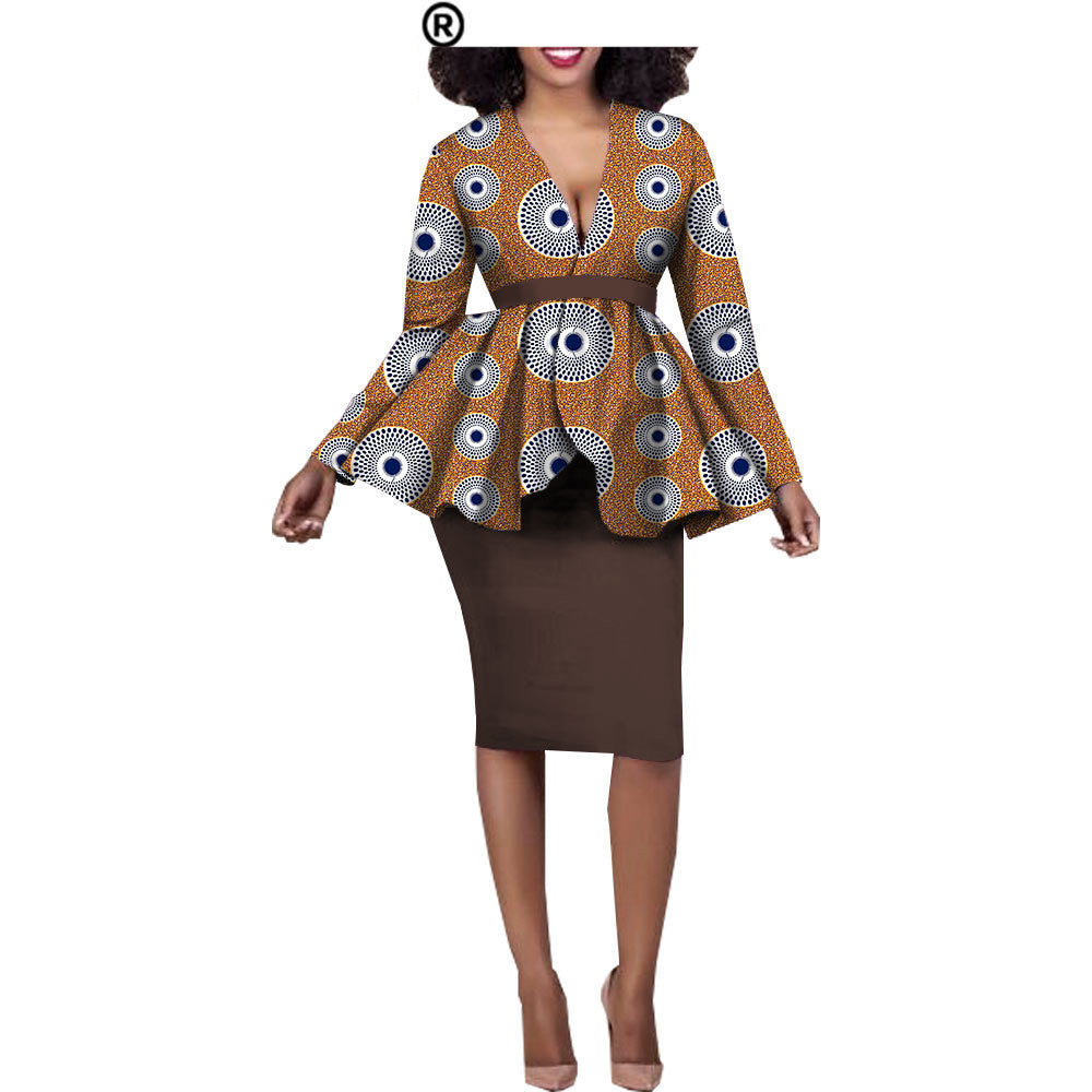 Afrikaanse etnische katoenen batik tweedelige set