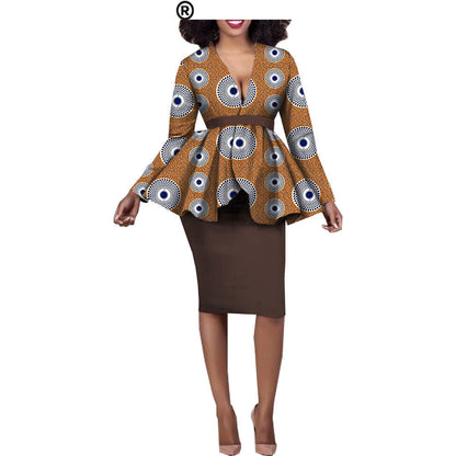 Afrikaanse etnische katoenen batik tweedelige set