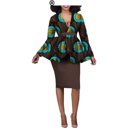 Afrikaanse etnische katoenen batik tweedelige set