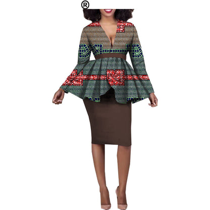 Afrikaanse etnische katoenen batik tweedelige set