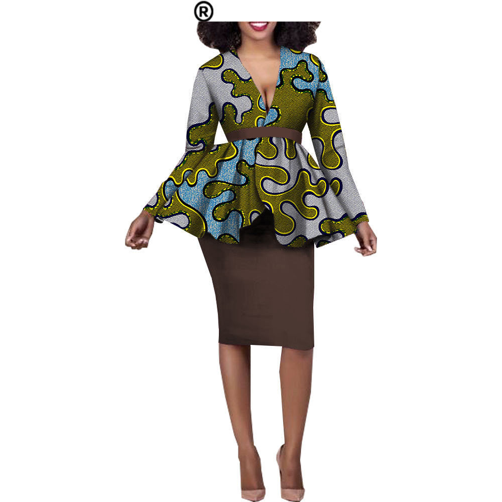 Afrikaanse etnische katoenen batik tweedelige set