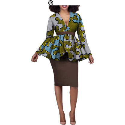 Afrikaanse etnische katoenen batik tweedelige set