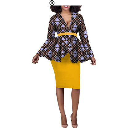 Afrikaanse etnische katoenen batik tweedelige set