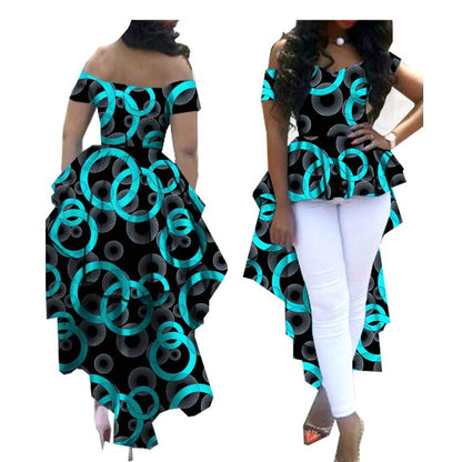 Afrikaanse bedrukte asymmetrische top van katoen