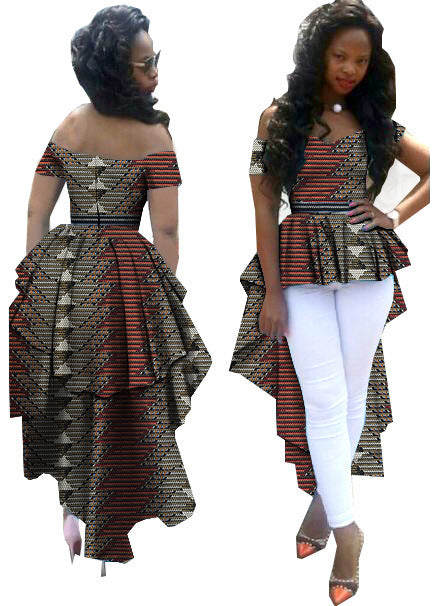 Afrikaanse bedrukte asymmetrische top van katoen
