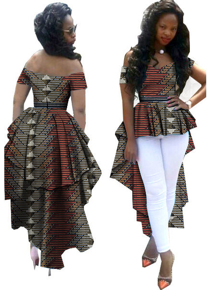 Afrikaanse bedrukte asymmetrische top van katoen