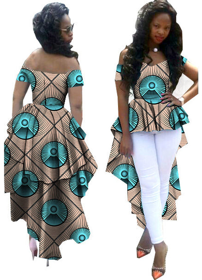 Afrikaanse bedrukte asymmetrische top van katoen