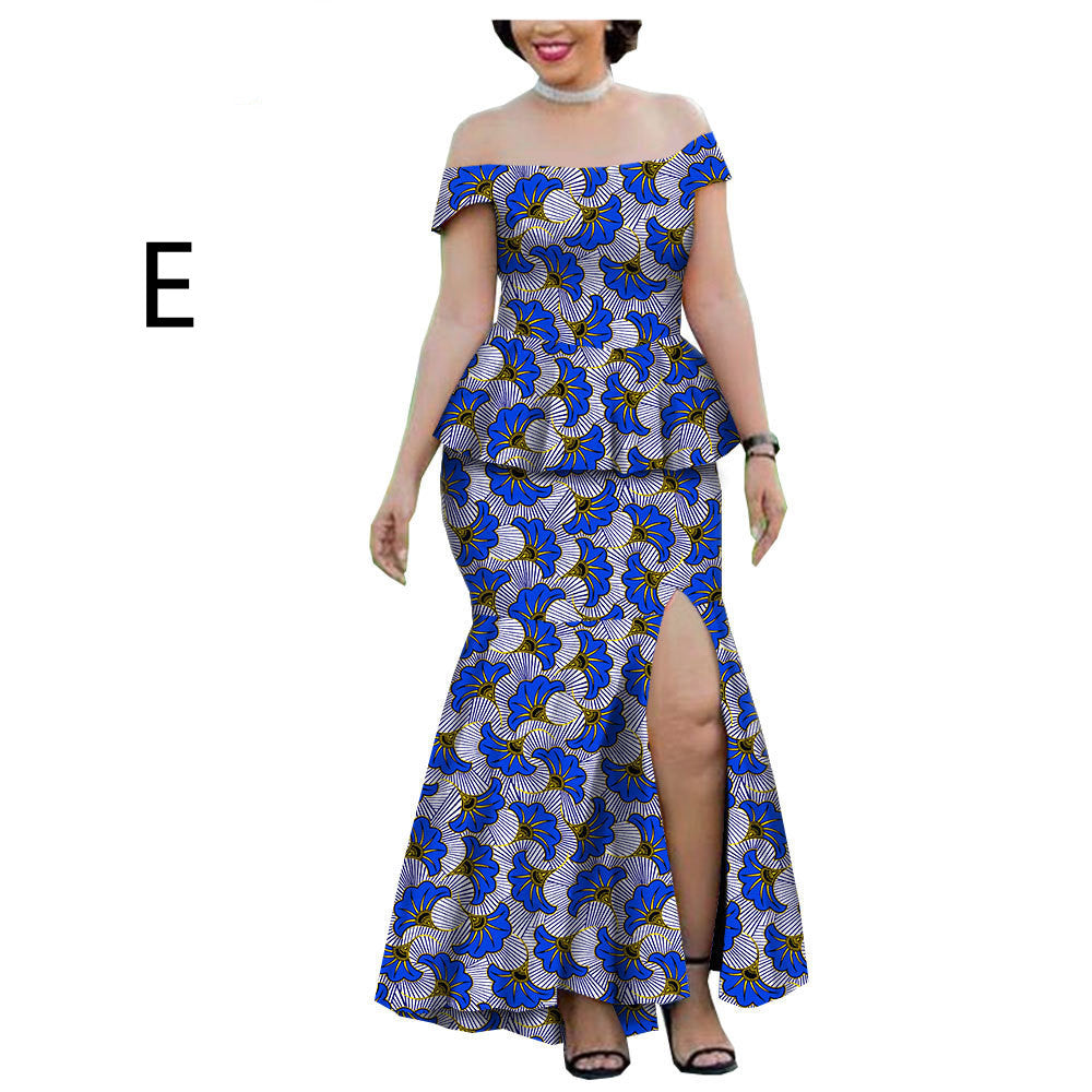 Plus size Afrikaanse etnische print batik katoen 2-delige pak