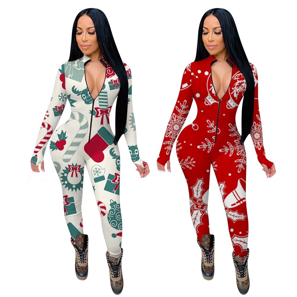 Christmas Element Casual Jumpsuit