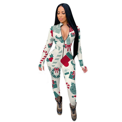 Christmas Element Casual Jumpsuit