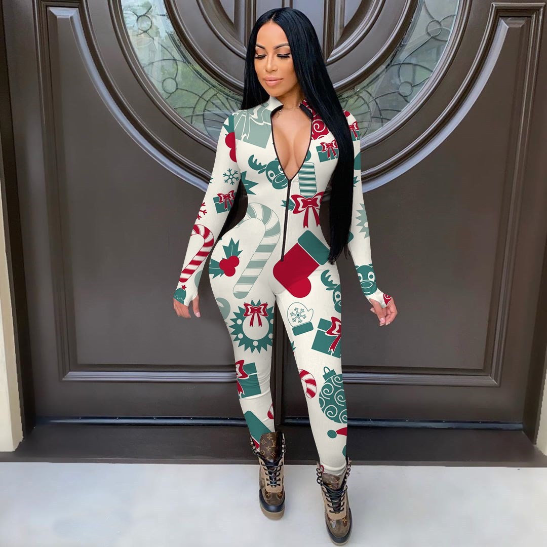 Christmas Element Casual Jumpsuit