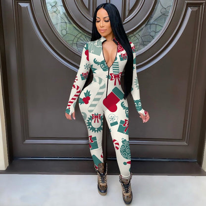 Christmas Element Casual Jumpsuit
