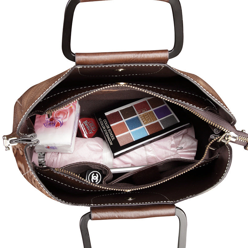 Echte leren handtas van koeienhuid