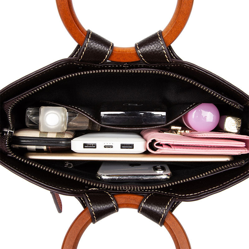 Vintage Designer Damestassen Echte Leren Dames Handtas