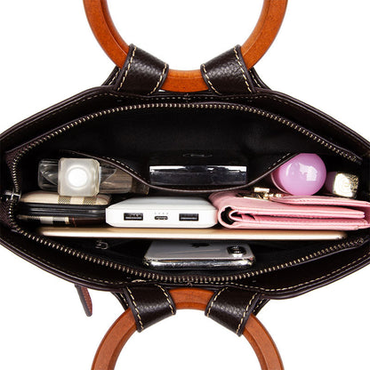 Vintage Designer Damestassen Echte Leren Dames Handtas