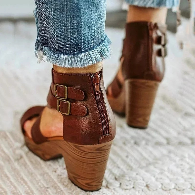 All-match damessandalen met middelhoge hak